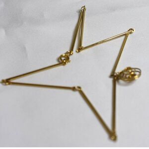 Unique Gold Tone Bar Link Chain Art Deco Ball Pendant 14" Choker Necklace